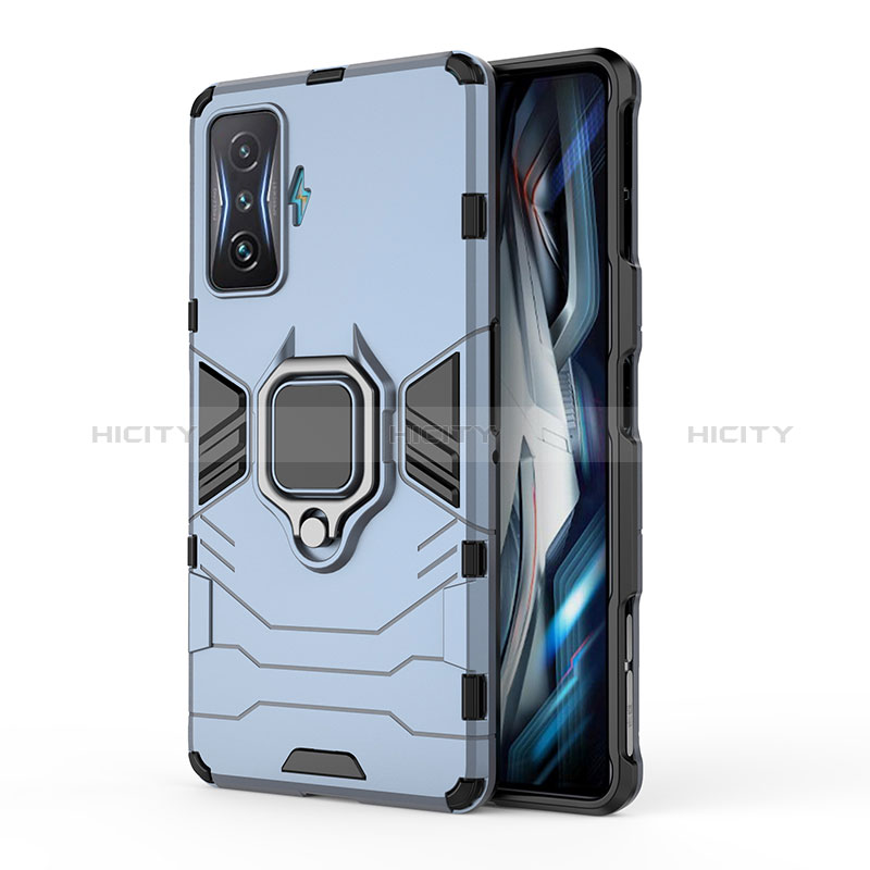 Funda Bumper Silicona y Plastico Mate Carcasa con Magnetico Anillo de dedo Soporte KC1 para Xiaomi Redmi K50 Gaming 5G