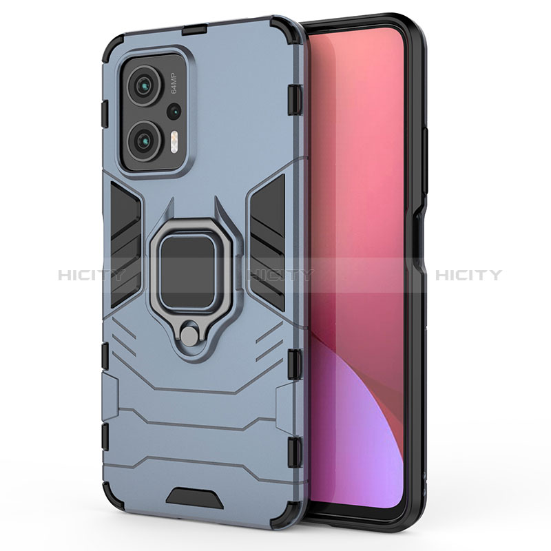 Funda Bumper Silicona y Plastico Mate Carcasa con Magnetico Anillo de dedo Soporte KC1 para Xiaomi Redmi K50i 5G