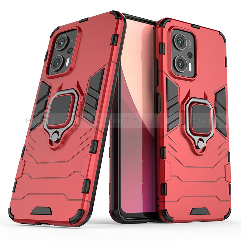 Funda Bumper Silicona y Plastico Mate Carcasa con Magnetico Anillo de dedo Soporte KC1 para Xiaomi Redmi K50i 5G