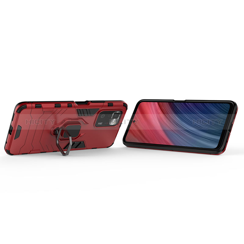 Funda Bumper Silicona y Plastico Mate Carcasa con Magnetico Anillo de dedo Soporte KC1 para Xiaomi Redmi Note 10 Pro 5G