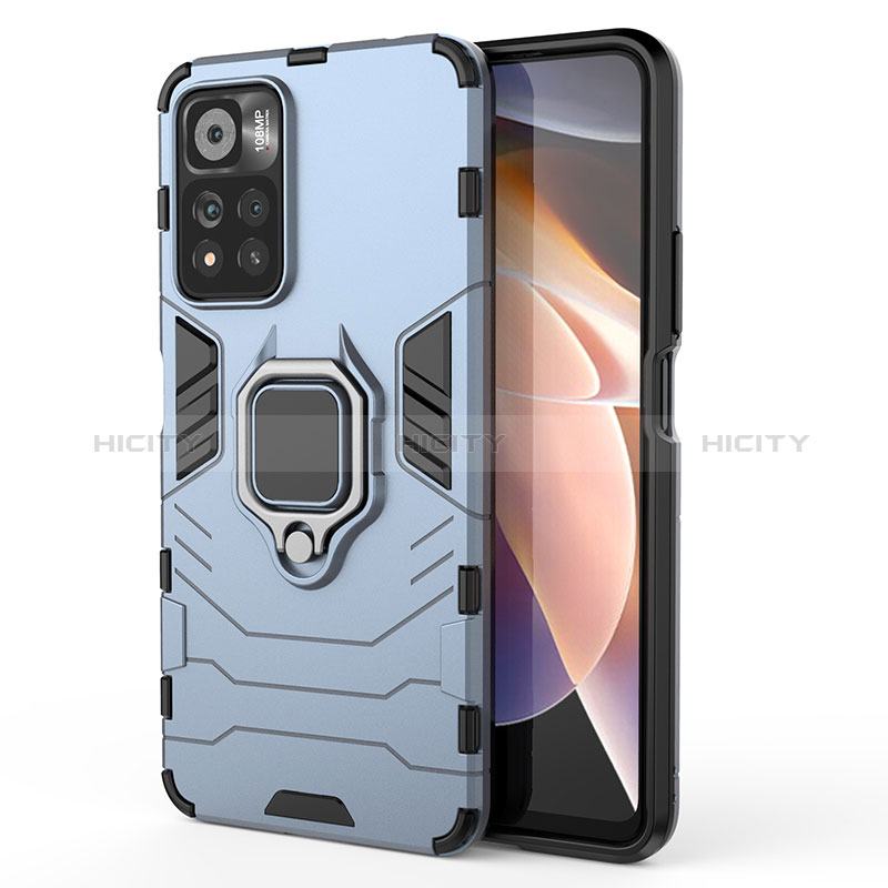 Funda Bumper Silicona y Plastico Mate Carcasa con Magnetico Anillo de dedo Soporte KC1 para Xiaomi Redmi Note 11 Pro+ Plus 5G