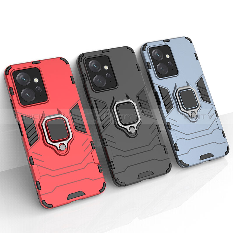 Funda Bumper Silicona y Plastico Mate Carcasa con Magnetico Anillo de dedo Soporte KC1 para Xiaomi Redmi Note 12 4G