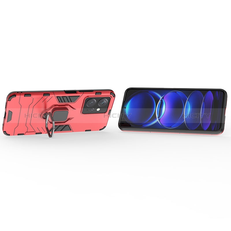 Funda Bumper Silicona y Plastico Mate Carcasa con Magnetico Anillo de dedo Soporte KC1 para Xiaomi Redmi Note 12 4G