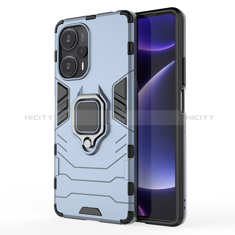 Funda Bumper Silicona y Plastico Mate Carcasa con Magnetico Anillo de dedo Soporte KC1 para Xiaomi Redmi Note 12 Turbo 5G