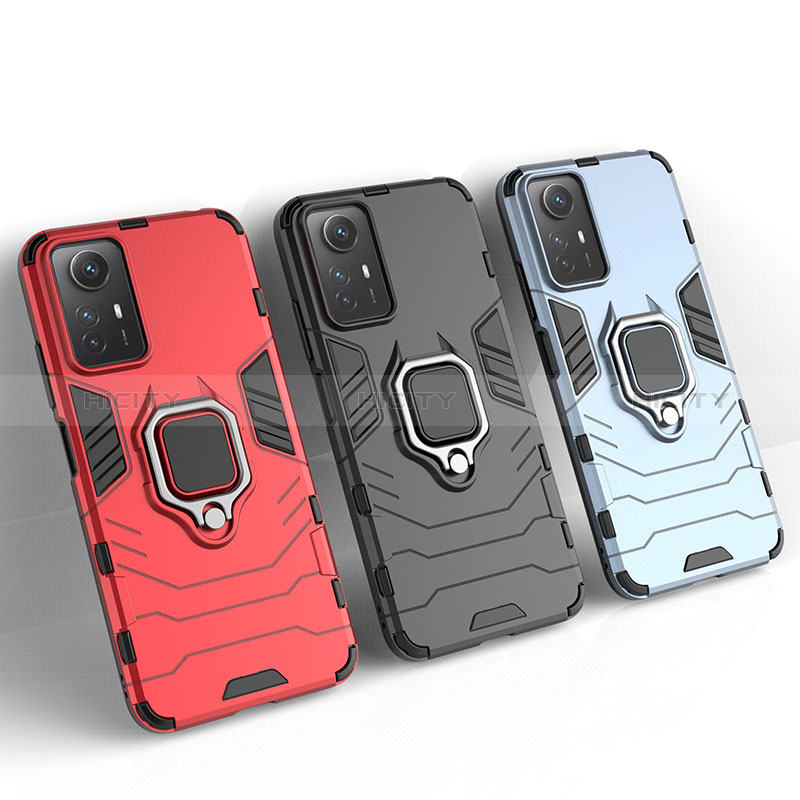 Funda Bumper Silicona y Plastico Mate Carcasa con Magnetico Anillo de dedo Soporte KC1 para Xiaomi Redmi Note 12S