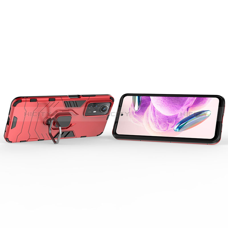 Funda Bumper Silicona y Plastico Mate Carcasa con Magnetico Anillo de dedo Soporte KC1 para Xiaomi Redmi Note 12S