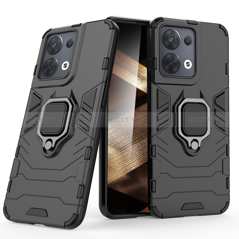 Funda Bumper Silicona y Plastico Mate Carcasa con Magnetico Anillo de dedo Soporte KC1 para Xiaomi Redmi Note 13 5G