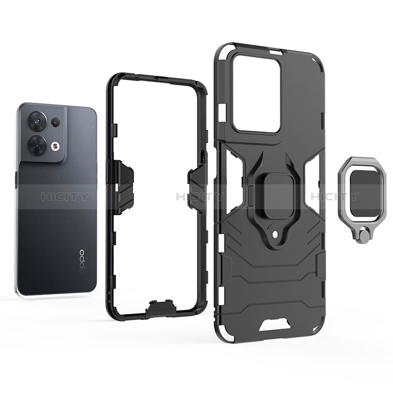 Funda Bumper Silicona y Plastico Mate Carcasa con Magnetico Anillo de dedo Soporte KC1 para Xiaomi Redmi Note 13 5G