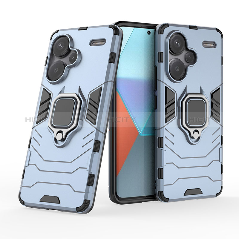 Funda Bumper Silicona y Plastico Mate Carcasa con Magnetico Anillo de dedo Soporte KC1 para Xiaomi Redmi Note 13 Pro+ Plus 5G