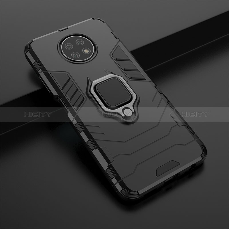 Funda Bumper Silicona y Plastico Mate Carcasa con Magnetico Anillo de dedo Soporte KC1 para Xiaomi Redmi Note 9 5G