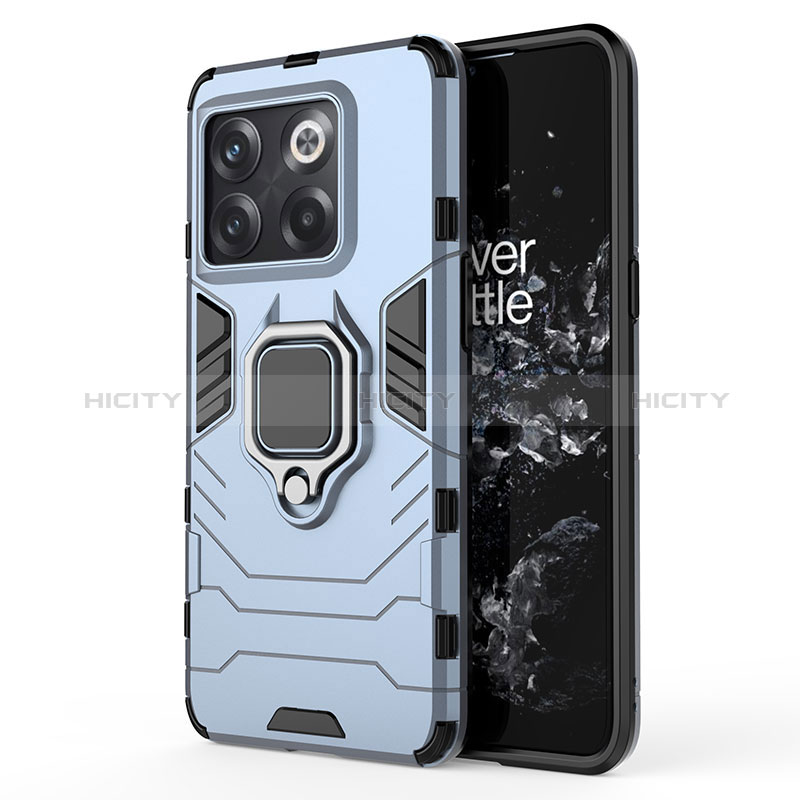 Funda Bumper Silicona y Plastico Mate Carcasa con Magnetico Anillo de dedo Soporte KC2 para OnePlus 10T 5G