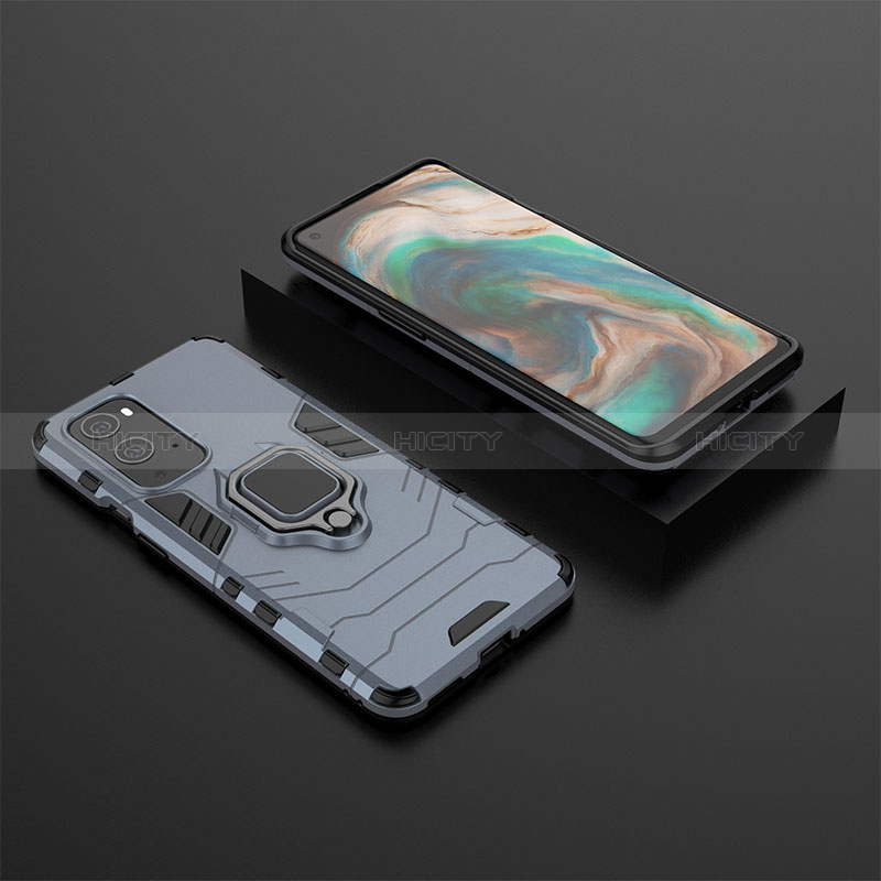 Funda Bumper Silicona y Plastico Mate Carcasa con Magnetico Anillo de dedo Soporte KC2 para OnePlus 9 Pro 5G