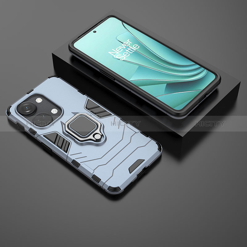 Funda Bumper Silicona y Plastico Mate Carcasa con Magnetico Anillo de dedo Soporte KC2 para OnePlus Ace 2V 5G