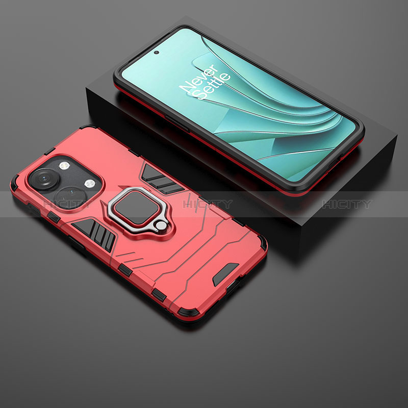 Funda Bumper Silicona y Plastico Mate Carcasa con Magnetico Anillo de dedo Soporte KC2 para OnePlus Ace 2V 5G