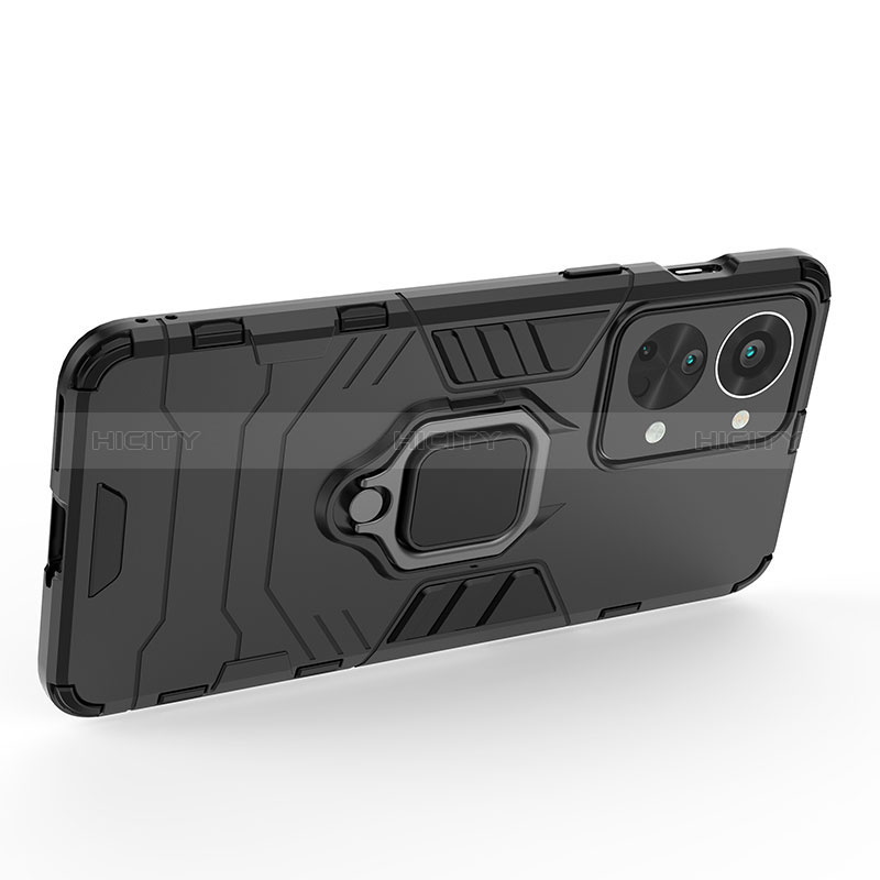 Funda Bumper Silicona y Plastico Mate Carcasa con Magnetico Anillo de dedo Soporte KC2 para OnePlus Nord 2T 5G