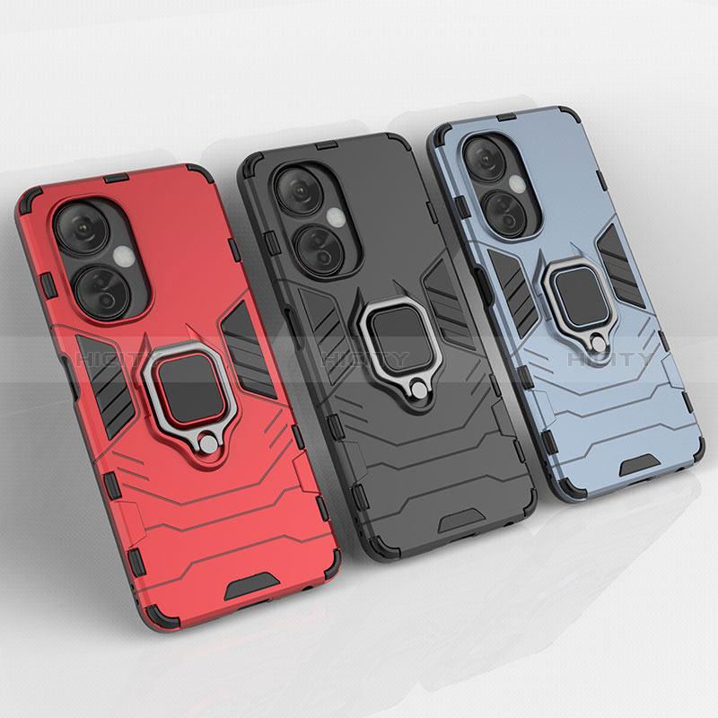 Funda Bumper Silicona y Plastico Mate Carcasa con Magnetico Anillo de dedo Soporte KC2 para OnePlus Nord CE 3 Lite 5G