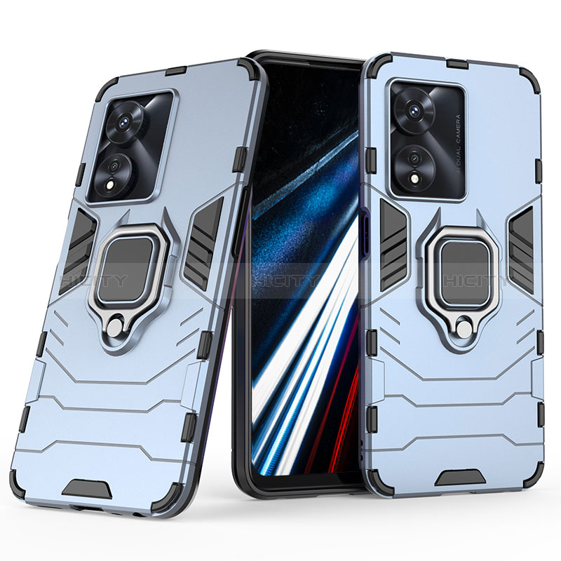 Funda Bumper Silicona y Plastico Mate Carcasa con Magnetico Anillo de dedo Soporte KC2 para Oppo A18