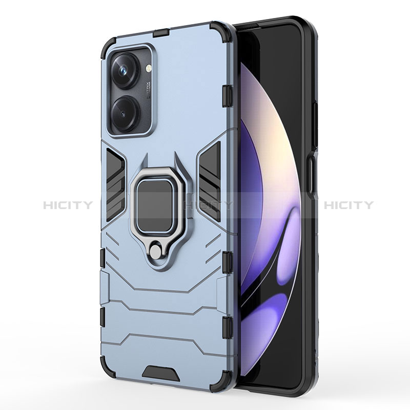 Funda Bumper Silicona y Plastico Mate Carcasa con Magnetico Anillo de dedo Soporte KC2 para Realme 10 Pro 5G