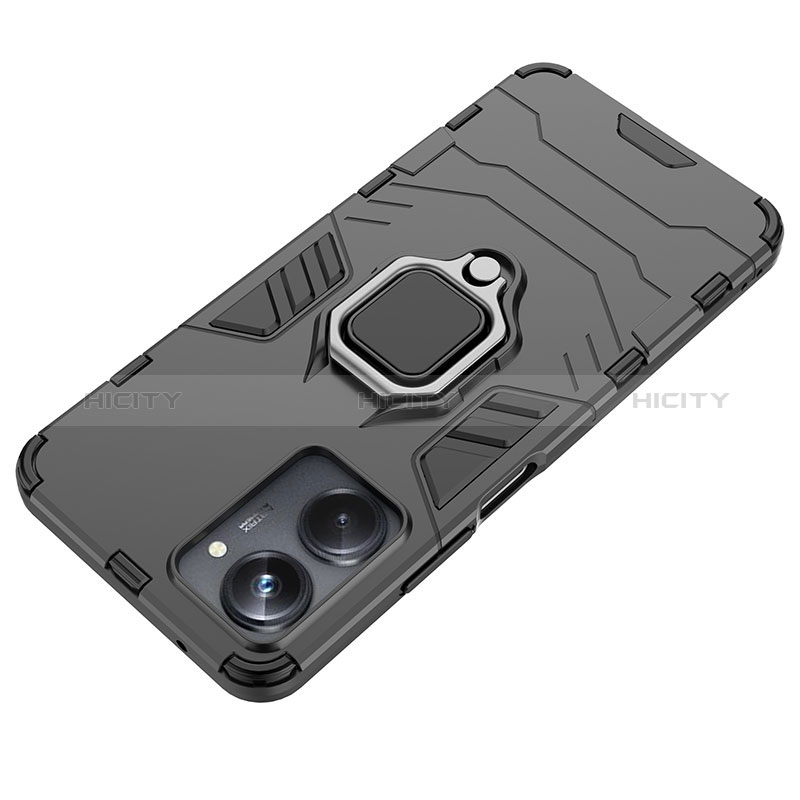 Funda Bumper Silicona y Plastico Mate Carcasa con Magnetico Anillo de dedo Soporte KC2 para Realme 10 Pro 5G