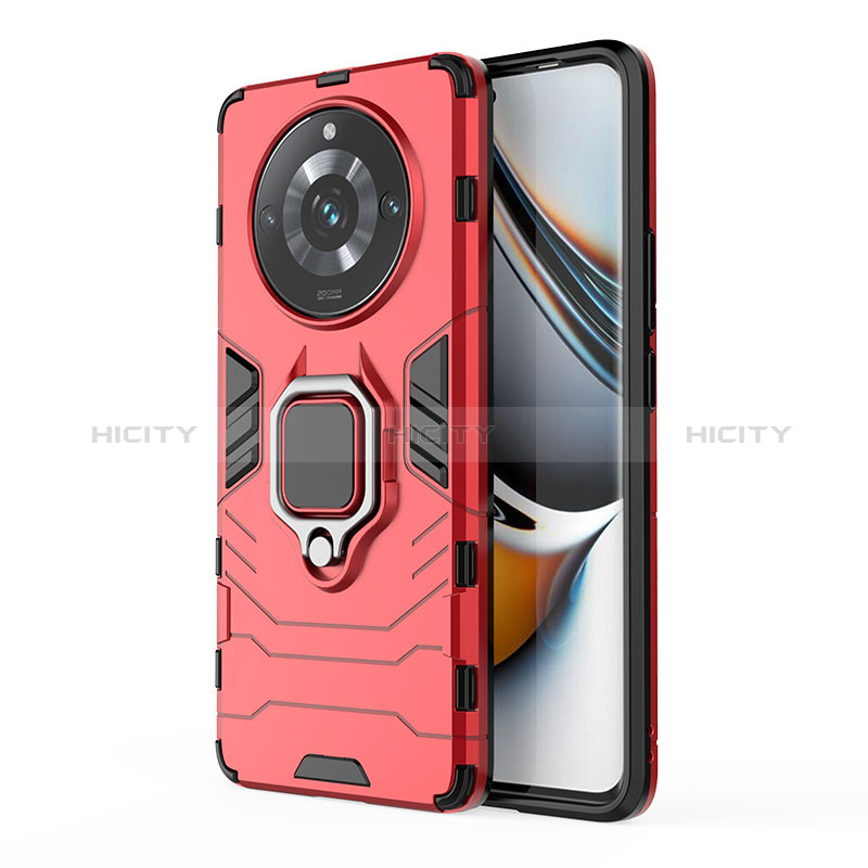 Funda Bumper Silicona y Plastico Mate Carcasa con Magnetico Anillo de dedo Soporte KC2 para Realme 11 Pro 5G