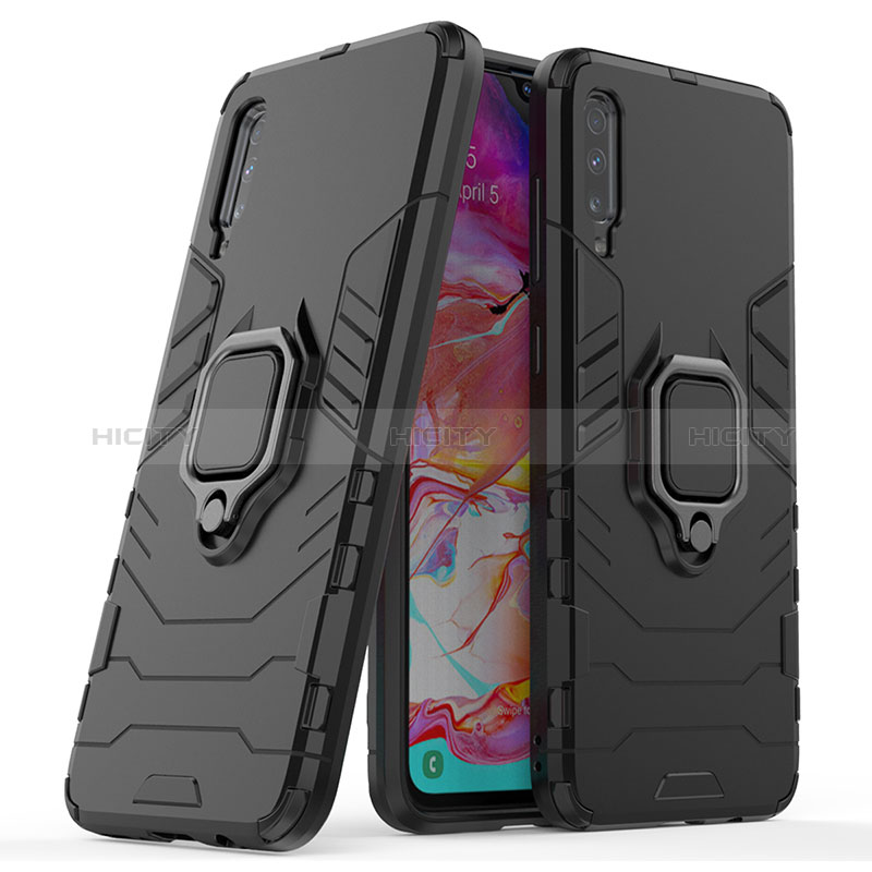 Funda Bumper Silicona y Plastico Mate Carcasa con Magnetico Anillo de dedo Soporte KC2 para Samsung Galaxy A70S