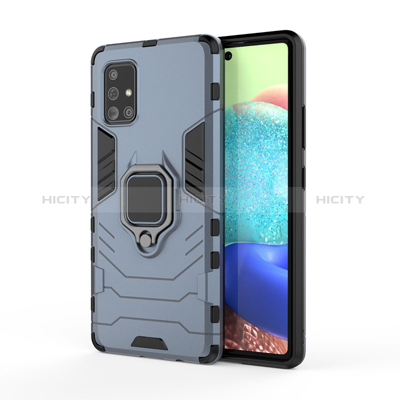 Funda Bumper Silicona y Plastico Mate Carcasa con Magnetico Anillo de dedo Soporte KC2 para Samsung Galaxy A71 4G A715