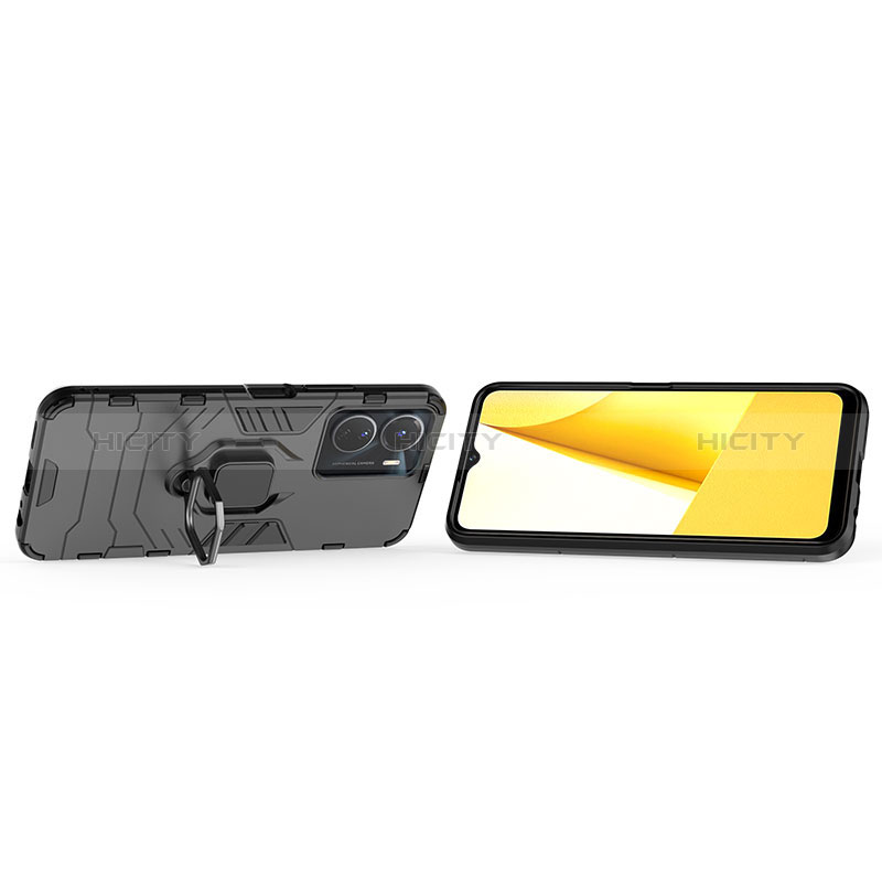 Funda Bumper Silicona y Plastico Mate Carcasa con Magnetico Anillo de dedo Soporte KC2 para Vivo Y16