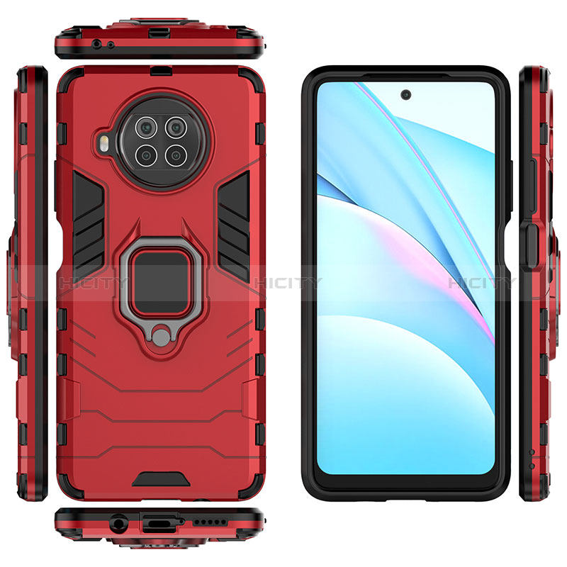 Funda Bumper Silicona y Plastico Mate Carcasa con Magnetico Anillo de dedo Soporte KC2 para Xiaomi Mi 10i 5G