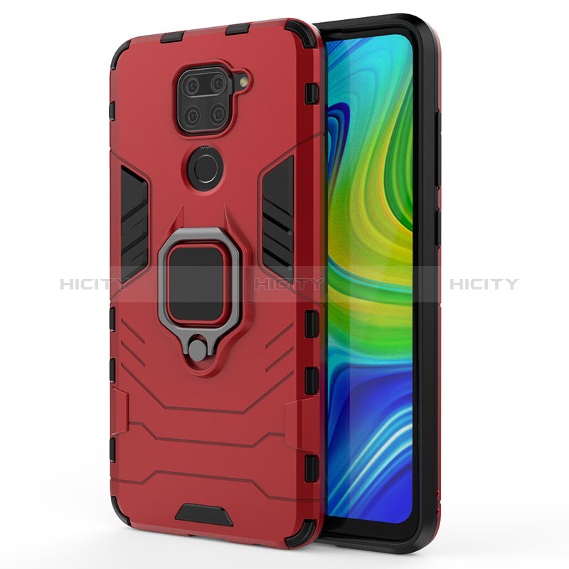 Funda Bumper Silicona y Plastico Mate Carcasa con Magnetico Anillo de dedo Soporte KC2 para Xiaomi Redmi 10X 4G