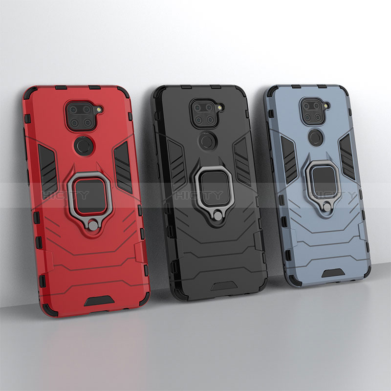 Funda Bumper Silicona y Plastico Mate Carcasa con Magnetico Anillo de dedo Soporte KC2 para Xiaomi Redmi 10X 4G