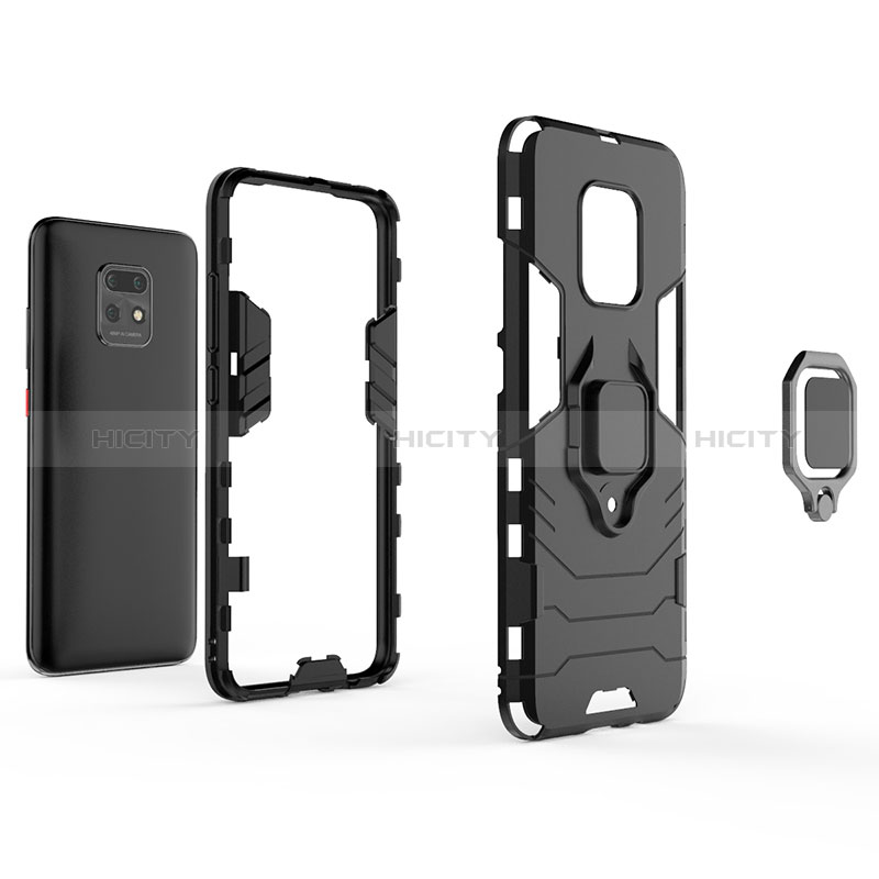 Funda Bumper Silicona y Plastico Mate Carcasa con Magnetico Anillo de dedo Soporte KC2 para Xiaomi Redmi 10X 5G