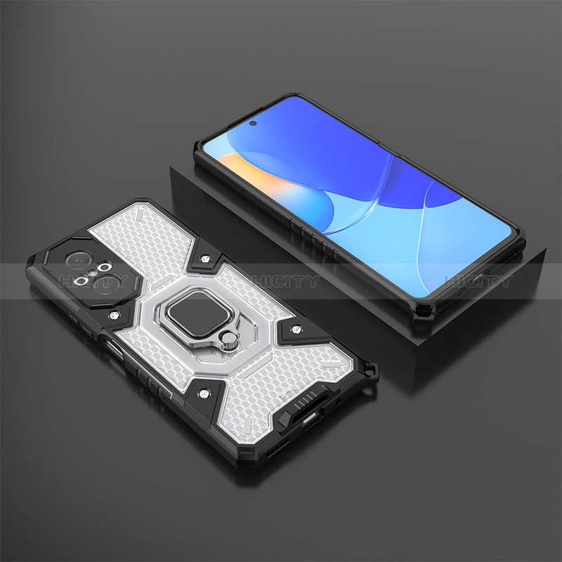 Funda Bumper Silicona y Plastico Mate Carcasa con Magnetico Anillo de dedo Soporte KC3 para Huawei Honor 50 SE 5G