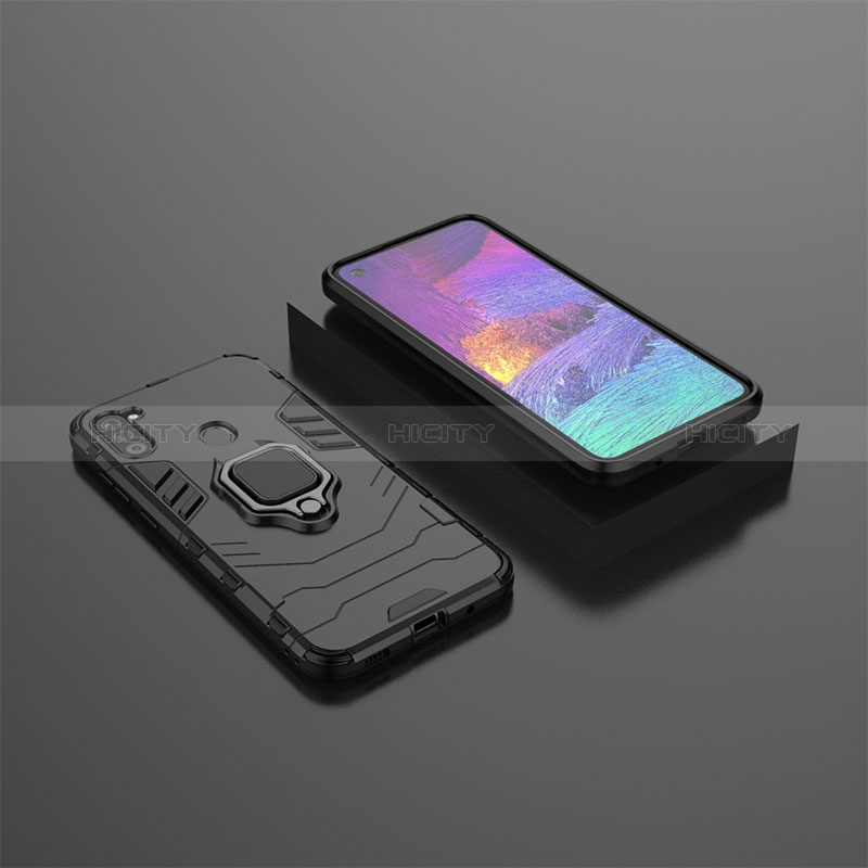 Funda Bumper Silicona y Plastico Mate Carcasa con Magnetico Anillo de dedo Soporte KC3 para Samsung Galaxy A11