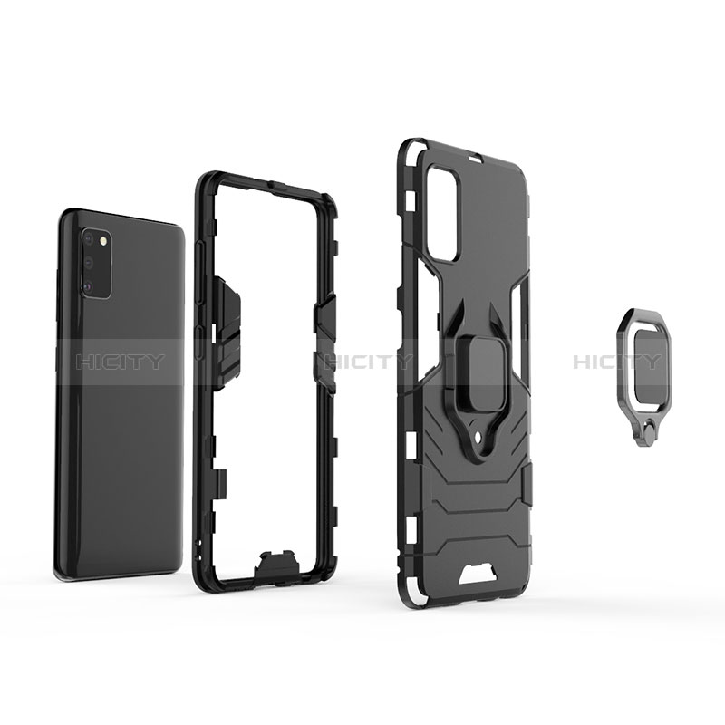 Funda Bumper Silicona y Plastico Mate Carcasa con Magnetico Anillo de dedo Soporte KC3 para Samsung Galaxy A41