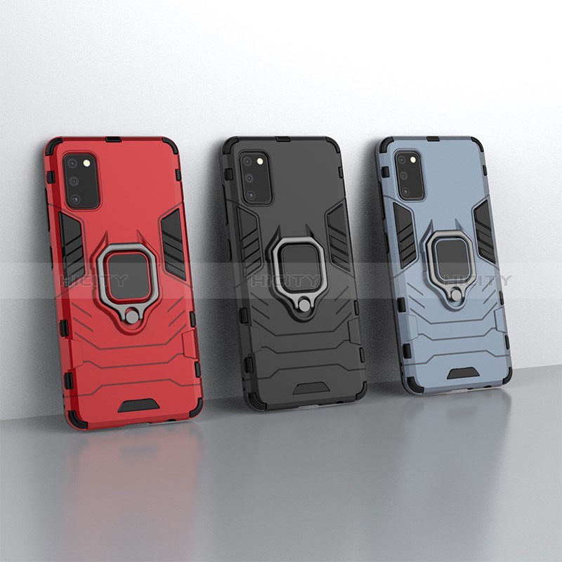 Funda Bumper Silicona y Plastico Mate Carcasa con Magnetico Anillo de dedo Soporte KC3 para Samsung Galaxy A41