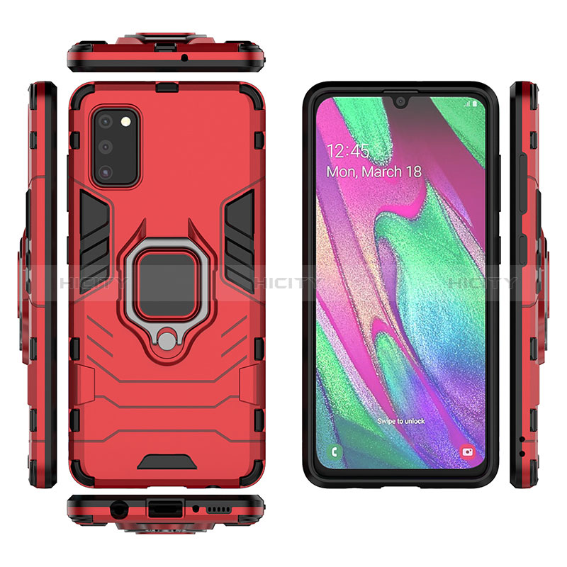 Funda Bumper Silicona y Plastico Mate Carcasa con Magnetico Anillo de dedo Soporte KC3 para Samsung Galaxy A41