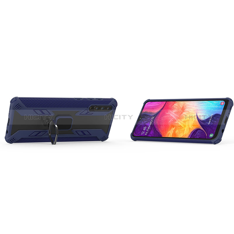 Funda Bumper Silicona y Plastico Mate Carcasa con Magnetico Anillo de dedo Soporte KC3 para Samsung Galaxy A50S