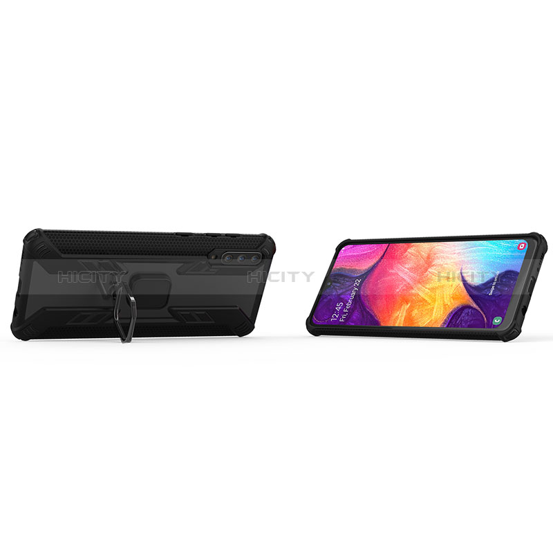 Funda Bumper Silicona y Plastico Mate Carcasa con Magnetico Anillo de dedo Soporte KC3 para Samsung Galaxy A50S