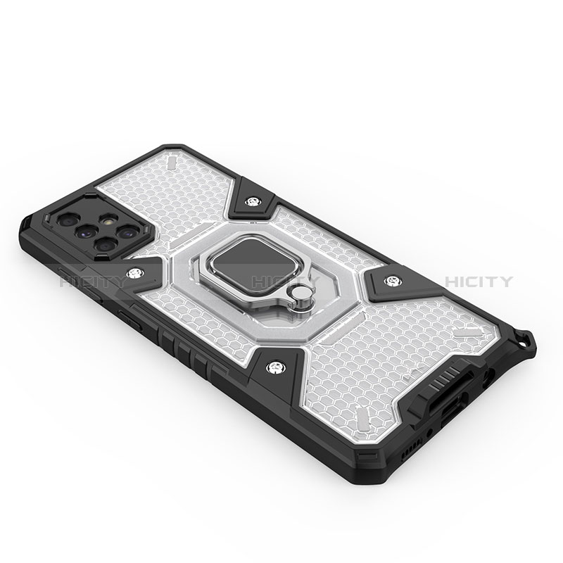 Funda Bumper Silicona y Plastico Mate Carcasa con Magnetico Anillo de dedo Soporte KC3 para Samsung Galaxy A71 5G