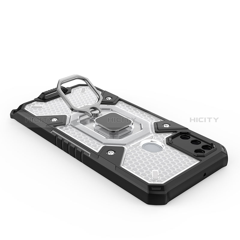 Funda Bumper Silicona y Plastico Mate Carcasa con Magnetico Anillo de dedo Soporte KC3 para Samsung Galaxy M21