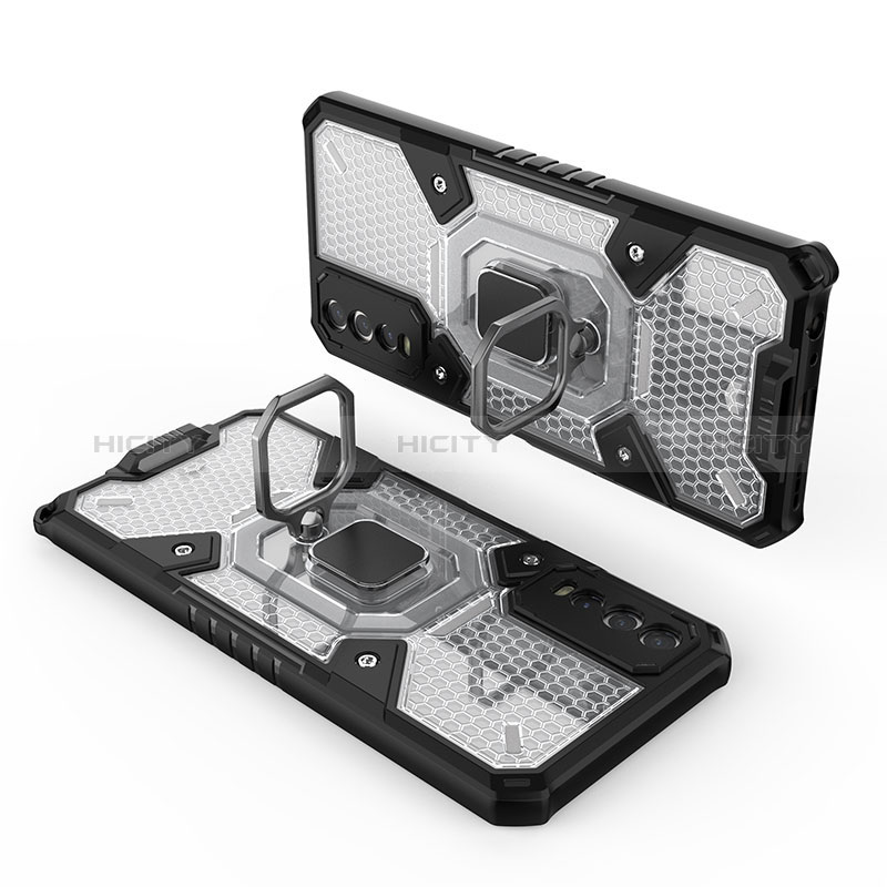 Funda Bumper Silicona y Plastico Mate Carcasa con Magnetico Anillo de dedo Soporte KC3 para Vivo Y12s (2021)