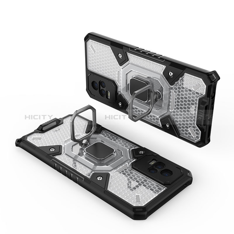 Funda Bumper Silicona y Plastico Mate Carcasa con Magnetico Anillo de dedo Soporte KC3 para Vivo Y73 (2021)