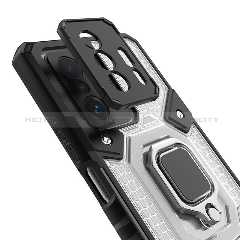 Funda Bumper Silicona y Plastico Mate Carcasa con Magnetico Anillo de dedo Soporte KC3 para Xiaomi Mi 11T 5G