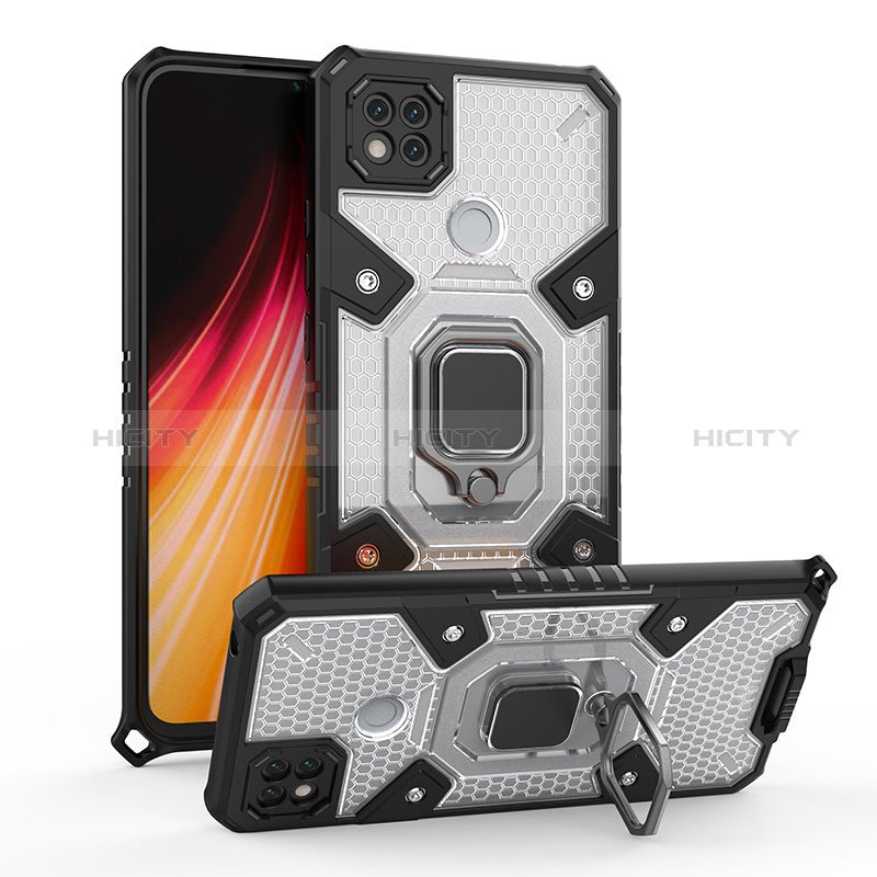 Funda Bumper Silicona y Plastico Mate Carcasa con Magnetico Anillo de dedo Soporte KC3 para Xiaomi POCO C3