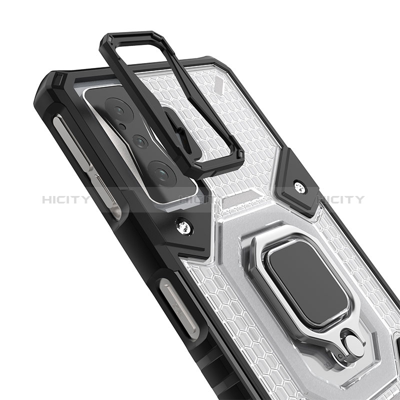 Funda Bumper Silicona y Plastico Mate Carcasa con Magnetico Anillo de dedo Soporte KC3 para Xiaomi Poco F4 GT 5G