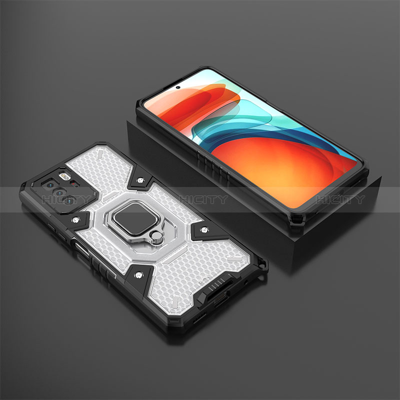 Funda Bumper Silicona y Plastico Mate Carcasa con Magnetico Anillo de dedo Soporte KC3 para Xiaomi Poco X3 GT 5G