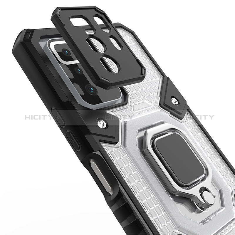 Funda Bumper Silicona y Plastico Mate Carcasa con Magnetico Anillo de dedo Soporte KC3 para Xiaomi Poco X3 GT 5G