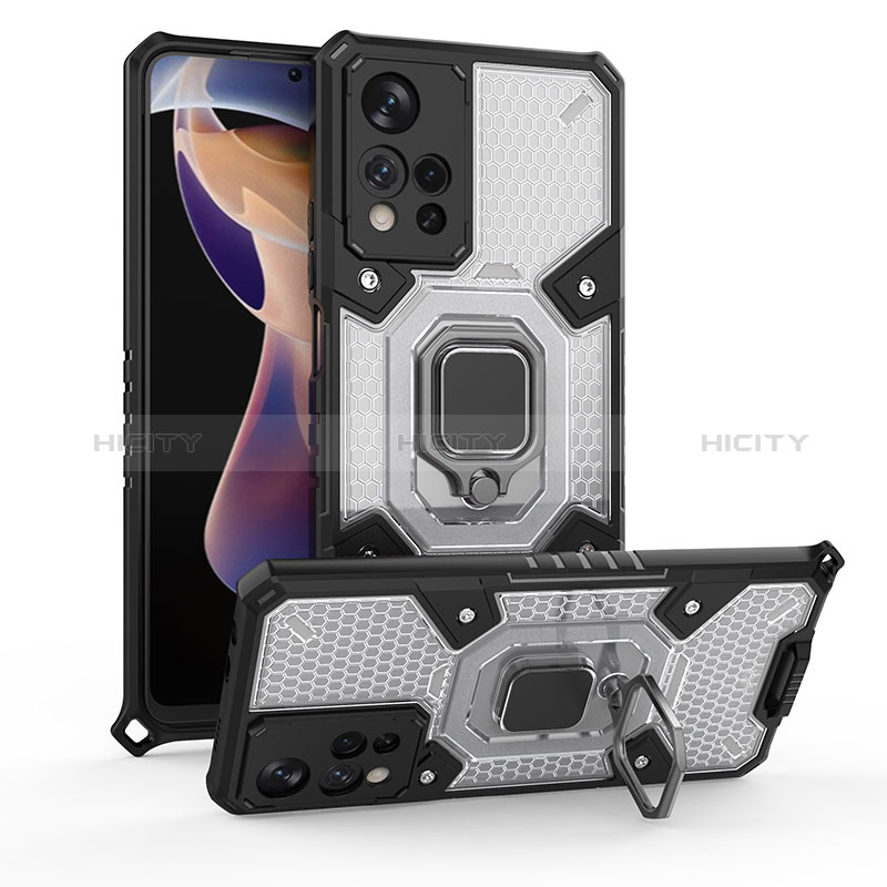 Funda Bumper Silicona y Plastico Mate Carcasa con Magnetico Anillo de dedo Soporte KC3 para Xiaomi Poco X4 NFC