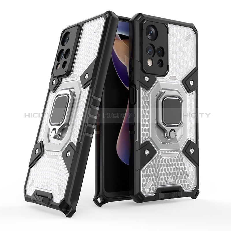 Funda Bumper Silicona y Plastico Mate Carcasa con Magnetico Anillo de dedo Soporte KC3 para Xiaomi Poco X4 NFC