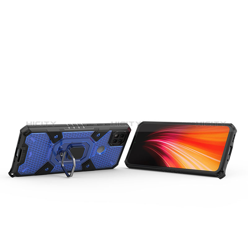 Funda Bumper Silicona y Plastico Mate Carcasa con Magnetico Anillo de dedo Soporte KC3 para Xiaomi Redmi 9 Activ